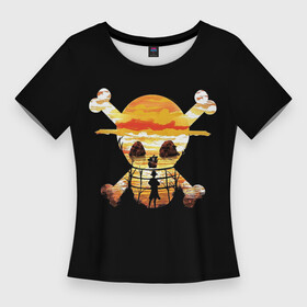 Женская футболка 3D Slim с принтом One Piece череп в Белгороде,  |  | lucy | luffy monkey | mugiwara | one piece | straw hat | аниме | большой куш | ван пис | ванпис | луффи | манга | одним куском