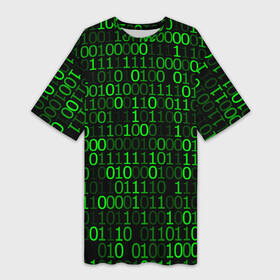 Платье-футболка 3D с принтом Бинарный Код (Binary Code) в Белгороде,  |  | 1 и 0 | css код | java | javascript | php | programmer | айтишник | арбитражник | бинарный код | вебмастер | верстальщик | двоичный код | интернет сеть | интернет технологии | информатика | ит специалист | матрица