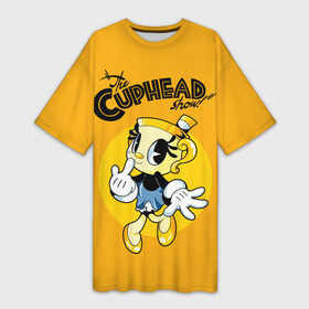 Платье-футболка 3D с принтом The Cuphead show  Chalice в Белгороде,  |  | adventure | cartoon | chalice | cup in a skirt | cuphead | show cup | the cuphead show | мультфильм | приключения | чаша | чашка в юбке | шоу чашека