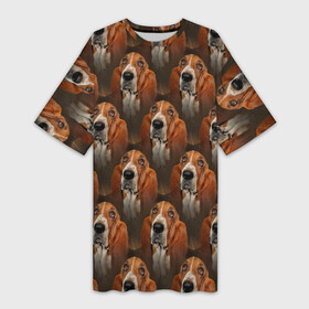 Платье-футболка 3D с принтом Dog patternt в Белгороде,  |  | dog | дог | паттерн | пес | песик | псина | собака | собачки