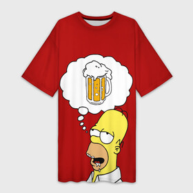 Платье-футболка 3D с принтом Гомер думает о пиве Симпсоны  Simpsons в Белгороде,  |  | bart | beer | homer | simpson | simpsons | алкаш | барт | барт симпсон | бир | гомер | гомер симпсон | лиза | напитки | пенное | прикол | симпсон | симпсоны | смешная надпись | цитата | юмор