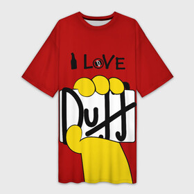 Платье-футболка 3D с принтом I LOVE DUFF Симпсоны, Simpsons в Белгороде,  |  | bart | beer | duff | homer | simpson | simpsons | алкаш | барт | барт симпсон | бир | гомер | гомер симпсон | дафф | лиза | напитки | пенное | прикол | симпсон | симпсоны | смешная надпись | цитата | юмор