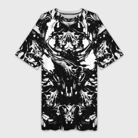 Платье-футболка 3D с принтом Тест Роршаха .by Psy в Белгороде,  |  | белое | герман роршах | красивая | психика | психоделика | психология | стиль | тест на психику | узор | чернила | чернильные пятна | черно   белое | черное
