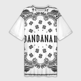Платье-футболка 3D с принтом BANDANA 2 (Бандана 2) Кизару Биг Бейби Тейп Белый в Белгороде,  |  | 2 | bandana | benzo | big baby | gang | grunge | hiphop | kizaru | music | rap | tape | trash | альбом | бандана | бандана 2 | бензо | биг бейби | генг | гранж | знак | кизару | музыка | надпись | реп | рэп | символ | тейп | треш | хипхоп