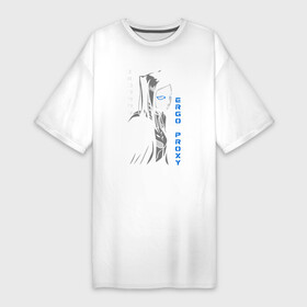 Платье-футболка хлопок с принтом Киберпанк Рил в Белгороде,  |  | ergo proxy | rel mayer | ril | ерго прокси | маер | рил | рил майер | рил мэйер | эрго прокси