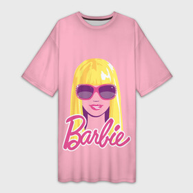 Платье-футболка 3D с принтом Barbie Sunglasses в Белгороде,  |  | Тематика изображения на принте: barbara | barbie | beauty | doll | girl | idol | perfect | pink | pop | toy | usa | woman | барбара | барби | девушка | игрушка | кукла | попидол | розовый | силуэт | сша