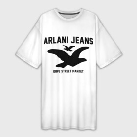 Платье-футболка 3D с принтом Узор White Orlani Jeans (Dope Street Market) в Белгороде,  |  | armani | jeans | армани | джинс | модные | узор | хайп | шмот