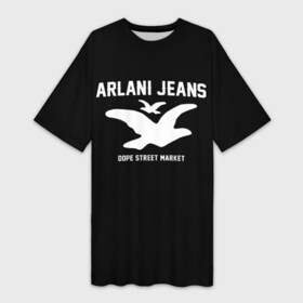 Платье-футболка 3D с принтом Узор Black Orlani Jeans (Dope Street Market) в Белгороде,  |  | armani | jeans | армани | джинс | модные | узор | хайп | шмот