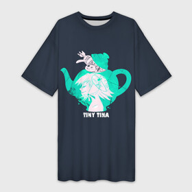 Платье-футболка 3D с принтом Тина в чайнике  Tiny Tina s в Белгороде,  |  | Тематика изображения на принте: borderlands | bunny | dragon | girl | green | keep | mask | on | rocket | tina | tinas | tiny | wonderlands | в | девочка | дракона | зеленый | кролик | маленькая | маска | подземелье | ракета | тина | чайник | чайнике