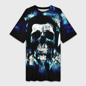 Платье-футболка 3D с принтом Dark skull  Fashion 2022 в Белгороде,  |  | dark | fashion | horror | hype | skull | vanguard | авангард | мода | ужас | хайп | череп