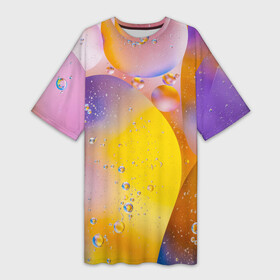 Платье-футболка 3D с принтом Градиент  Яркие Пузыри в Белгороде,  |  | Тематика изображения на принте: градиент | лазурный | радуга | хайп | цветной | шмот