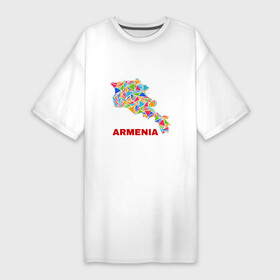 Платье-футболка хлопок с принтом Armenian Color в Белгороде,  |  | armenia | армения | армяне | армянин | ереван | казказ | карта | ссср | страна | турист | флаг