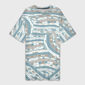 Платье-футболка 3D с принтом Абстрактный геометрический узор в Белгороде,  |  | абстрактный | абстракция | бежевый | белый | волны | геометрия | дудл | женский | заполнение | квадраты | коричневый | круги | линии | лоскутное | мужской | обводка | пастельные цвета