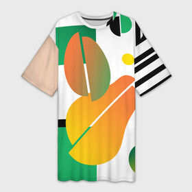 Платье-футболка 3D с принтом Фруктовые градиенты в Белгороде,  |  | Тематика изображения на принте: color blocks | абстракция | геометрический | крупный рисунок | фрукты