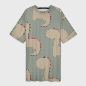 Платье-футболка 3D с принтом Динозеврий принт в Белгороде,  |  | дино | динозавр | динозавры | динозевр | мило | милые принты | милый принт