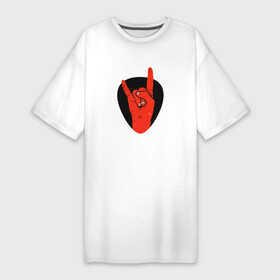 Платье-футболка хлопок с принтом Красная коза в Белгороде,  |  | hand | rock | анархия | коза | красная | рок | рука