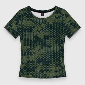 Женская футболка 3D Slim с принтом Абстрактный геометрический зеленый камуфляж в Белгороде,  |  | 23 февраля | camouflage | military | абстракция | армия | боец | военный камуфляж | воин | война | геометрия | день защитника отечества | камуфляж | маскировка | масхалат | математика | милитари | охота | охрана