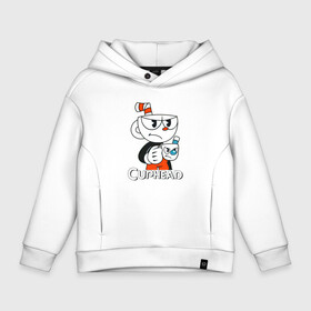 Детское худи Oversize хлопок с принтом Cuphead чашечка с чашечкой в Белгороде, френч-терри — 70% хлопок, 30% полиэстер. Мягкий теплый начес внутри —100% хлопок | боковые карманы, эластичные манжеты и нижняя кромка, капюшон на магнитной кнопке | Тематика изображения на принте: cuphead | cupheadshow | игра чашки | капхед | капхэд | нетфликс | чашечки | чашка | чашки | шоу | шоу чашечка