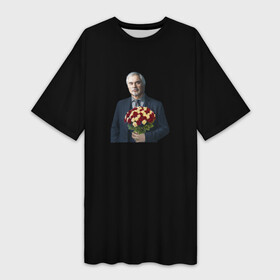 Платье-футболка 3D с принтом Валерий Меладзе с цветами в Белгороде,  |  | девушке | любовь | подарок | цветы | человек