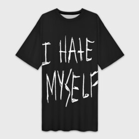 Платье-футболка 3D с принтом True Ghoul  Rough Inscription в Белгороде,  |  | Тематика изображения на принте: dead | ghoul | hate | i | inscription | inside | myself | rough | true | zxc | внутри | гуль | дед | инсайд | мертвый | надпись | ненавижу | себя | я