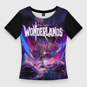 Женская футболка 3D Slim с принтом Monster  Tiny Tinas Wonderlands в Белгороде,  |  | borderlands | game | monster | tiny tinas | tiny tinas wonderlands | wonderlands | игра | монстер | страны чудес крошечной тины | стрелялка | тини тинас | шутер