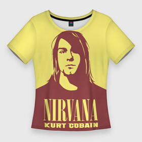 Женская футболка 3D Slim с принтом Nirvana  (Kurt Cobain) в Белгороде,  |  | Тематика изображения на принте: anarchy | courtney love | kurt cobain | music | nirvana | punks not dead | rock music | анархия | гаражный рок | гитара | гранж | кортни лав | курт кобейн | металл | нирвана | панк рок | рок музыка | рок н ролл | рокер | трэш метал