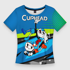 Женская футболка 3D Slim с принтом 2 чашечки cuphead в Белгороде,  |  | cuphead | cupheadshow | игра чашки | капхед | капхэд | нетфликс | чашечки | чашка | чашки | шоу | шоу чашечка