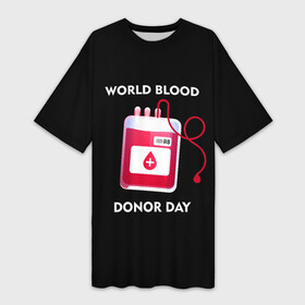 Платье-футболка 3D с принтом Капельница в Белгороде,  |  | благотворительность | донор | капельница | капля | крест | кровь | медицина | надпись