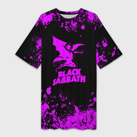 Платье-футболка 3D с принтом Black Sabbath metal в Белгороде,  |  | black | black sabbath | geezer | iommi | metal | osbourne | ozzy | paranoid | sabbath