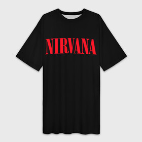 Платье-футболка 3D с принтом Nirvana in Red в Белгороде,  |  | 90 | batman | grunge | kurt cobain | nirvana | rock | бетмен | бэтмен | гранж | курт кобейн | музыка | нирвана | рок