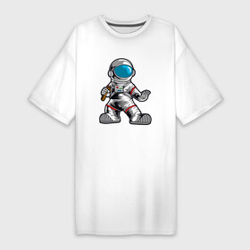 Платье-футболка хлопок с принтом космонавт  каратист в Белгороде,  |  | астрология | карате | каратист | космический | космонавт | космос