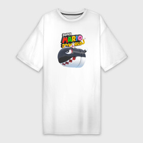 Платье-футболка хлопок с принтом Cat Bullet Bill  Super mario 3D World  Nintendo в Белгороде,  |  | bill | bullet | ears | eyes | jaw | nintendo | super mario | teeth | video game | бил | видеоигра | зубы | нинтендо | пасть | пуля | уши