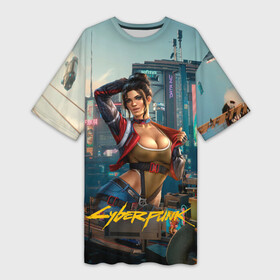 Платье-футболка 3D с принтом Panam Cyberpunk2077 18+ в Белгороде,  |  | 2077 | cyberpunk | cyberpunk 2077 | judy | night city | vi | ви | джуди | жуди | кибер | киберпанк | найтсити | панк