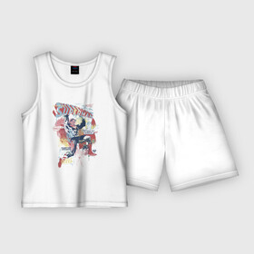 Детская пижама с шортами хлопок с принтом СуперКларк в Белгороде,  |  | dc | герой | кларк кент | комиксы | мышцы | надпись | персонаж | постер | супермен