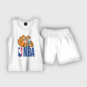 Детская пижама с шортами хлопок с принтом NBA  Tiger в Белгороде,  |  | ball | basketball | hand | nba | tiger | баскетбол | лапы | мяч | тигр