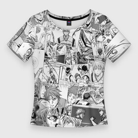 Женская футболка 3D Slim с принтом Kuroko no Basket pattern в Белгороде,  |  | anime | kuroko no basket | kuroko no basuke | taiga kagami | tetsuya kuroko | аниме | анимэ | баскетбол куроко | тайга кагами | тэцуя куроко