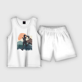 Детская пижама с шортами хлопок с принтом Горная Бегунья в Белгороде,  |  | бег | беги | горы | девочка | девушка | женщина | здоровье | йога | лес | ориентирование | спорт | фитнес | хайкинг | ходьба