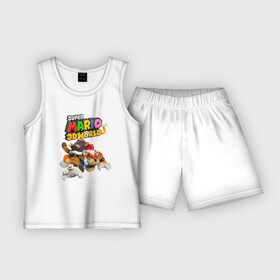 Детская пижама с шортами хлопок с принтом Tiger Bowser  Super Mario 3D World в Белгороде,  |  | bowser | claws | fangs | hero | jaw | super mario | tail | tiger | боузер | клыки | когти | пасть | супер марио | тигр | хвост