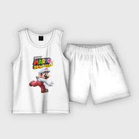 Детская пижама с шортами хлопок с принтом Super Mario 3D World  Video game  Nintendo в Белгороде,  |  | dude | nintendo | run | super mario | video game | бег | видеоигра | супер марио | чувак