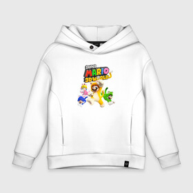 Детское худи Oversize хлопок с принтом Super Mario 3D World   Nintendo   Team of heroes в Белгороде, френч-терри — 70% хлопок, 30% полиэстер. Мягкий теплый начес внутри —100% хлопок | боковые карманы, эластичные манжеты и нижняя кромка, капюшон на магнитной кнопке | cat | ears | luigi | nintendo | paws | princess peach | super mario | tail | team | video game | видеоигра | кот | котёнок | кошка | лапы | луиджи | нинтендо | супер марио | уши | хвост