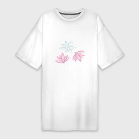 Платье-футболка хлопок с принтом Три цветка в Белгороде,  |  | 8 марта | ботаника | ботанический | весна | красота | лето | растение | растения | цветок | цветочный | цветы