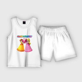 Детская пижама с шортами хлопок с принтом Mario Party  Nintendo в Белгороде,  |  | crown | deisy | dress | eyes | gift | girl | hairstyle | mario party | nintendo | princess peach | глаза | девушка | дейзи | корона | марио вечеринка | нинтендо | платье | подарок | причёска