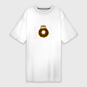 Платье-футболка хлопок с принтом Пончик сурок в Белгороде,  |  | marmota | meme | байбак | бурундук | день сурка | донат | интернет мем | интернет прикол | маска | мем | мемасик | мемы | полёвка | пончик | прикол | сурок | суслик | хомяк | шутка