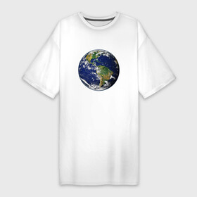 Платье-футболка хлопок с принтом Земля. Вид из космоса в Белгороде,  |  | earth | green peace | home | вода | земля | климат | космос | планета | природа | сохранение | экология