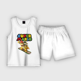 Детская пижама с шортами хлопок с принтом Bowser  Super Mario  Nintendo в Белгороде,  |  | bowser | claws | fangs | hero | jaw | super mario | video game | боузер | видеоигра | герой | клыки | когти | пасть | супер марио
