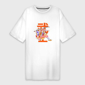 Платье-футболка хлопок с принтом ДЕВУШКА ЯПОНКА САМУРАЙ в Белгороде,  |  | brave | girl | japanese | ninja | samurai | sword | девушка | меч | ниндзя | самурай | смелая | японка