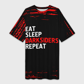Платье-футболка 3D с принтом Eat Sleep Darksiders Repeat  Краска в Белгороде,  |  | darksiders | eat sleep darksiders repeat | logo | paint | брызги | дарксайдс | игра | игры | краска | лого | логотип | символ