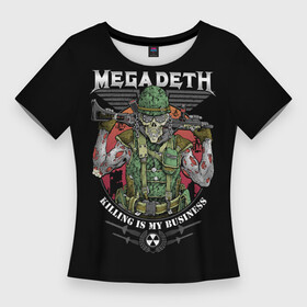 Женская футболка 3D Slim с принтом MEGADETH (killing is my business) в Белгороде,  |  | anarchy | heavy metal | megadeth | music | punks not dead | rock music | rocker | rocknr | slayer | thrash metal | анархия | гаражный рок | гитара | гранж | мегадет | металл | панк рок | рок музыка | рок н ролл | рокер | трэш метал | тяжелый рок