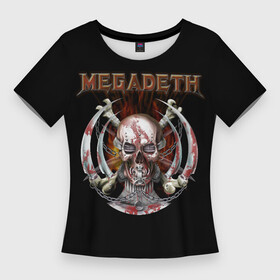 Женская футболка 3D Slim с принтом MEGADETH (Боевой Череп) в Белгороде,  |  | anarchy | heavy metal | megadeth | music | punks not dead | rock music | rocker | slayer | thrash metal | анархия | гаражный рок | гитара | гранж | мегадет | металл | панк рок | рок музыка | рок н ролл | рокер | трэш метал | тяжелый рок | хард рок