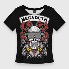 Женская футболка 3D Slim с принтом MEGADETH (Ядерный Череп) в Белгороде,  |  | anarchy | heavy metal | megadeth | music | punks not dead | rock music | rocker | slayer | thrash metal | анархия | гаражный рок | гитара | гранж | мегадет | металл | панк рок | рок музыка | рок н ролл | рокер | трэш метал | тяжелый рок | хард рок